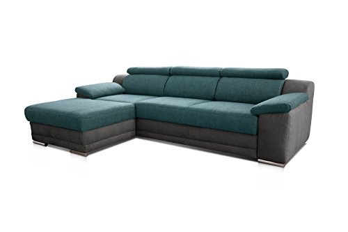 Cavadore Ecksofa Xenit mit Longchair links, L-Form Couch mit Kopfteilverstellung und Bettfunktion, 271 x 81-94 x 168…