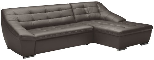 Cavadore Ecksofa Lucas / Sofa in L-Form in Kunstleder mit Steppung / Longchair rechts / 287 x 81 x 165 (BxHxT…