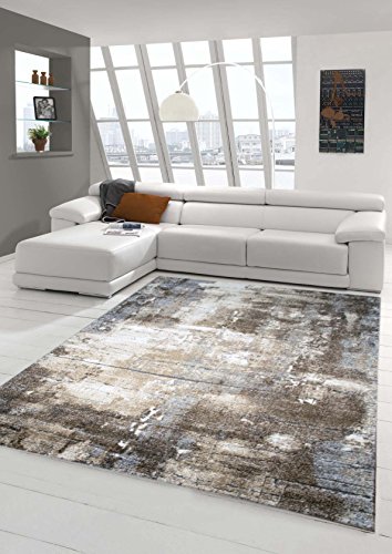 Teppich-Traum FLURLÄUFER Designer Teppich Wohnzimmer modern ABSTRAKT Linien braun beige grau Creme meliert Größe 80x150…