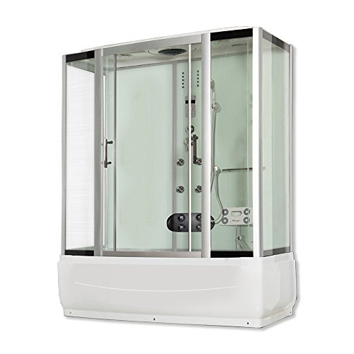 Home Deluxe - Duschtempel mit Regendusche und Handbrause - Diamond weiß - Maße: 170 x 90 x 220 cm | Dampfsauna…