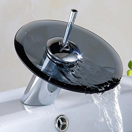 JRUIA Modern Wasserfall Waschtischarmatur Bad Waschbecken Wasserhahn Armatur Einhebelmischer Mischbatterie Badarmatur…
