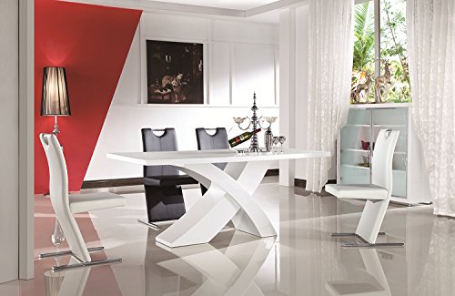 SEDEX Nolana Esszimmertisch 180/90 cm Esstisch Tisch Designertisch Holztisch MDF Hochglanz - weiß
