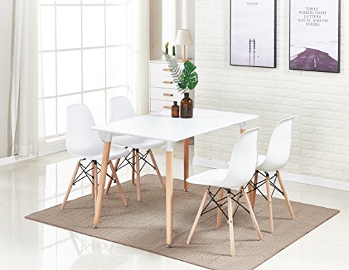 P & N Homewares®, Romano Moda Esstisch-Set mit Retro-inspiriertem Stuhl und Tisch, Farbe weiß oder grau, mit modernem…