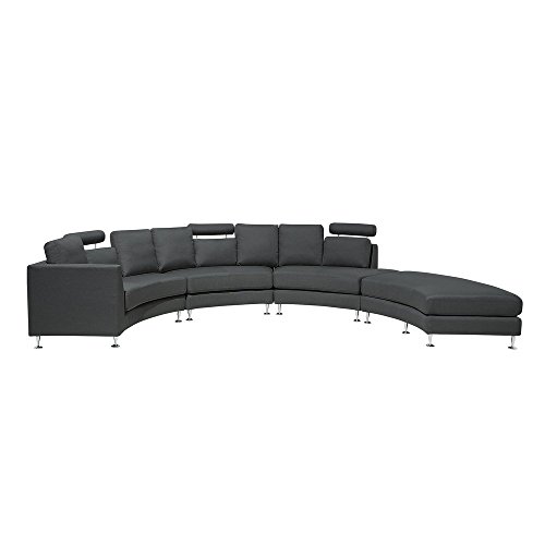Sofa / Couch Grau - Designer / Polstersofa Rotunde