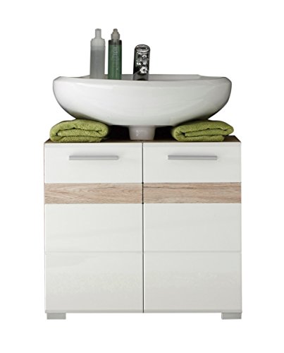 trendteam smart living Badezimmer Waschbeckenunterschrank Unterschrank Set One, 60 x 56 x 34 cm in Korpus Eiche San Remo…
