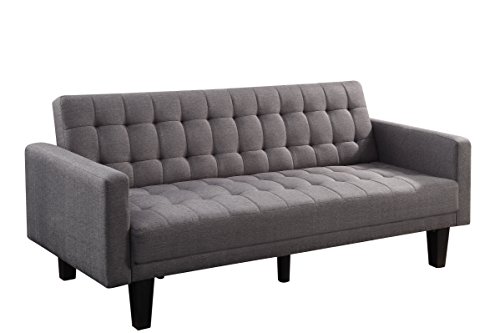 Atlantic Home Collection Sofa mit Schlaffunktion Schlafsofa, Strukturstoff, Grau, 204 x 86 x 84 cm