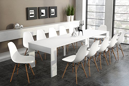 Skraut Home Tisch, Holz, Weiß, 75 x 90 x 50 cm
