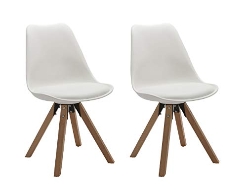 Duhome 2er Set Stuhl Esszimmerstühle Küchenstühle Farbauswahl mit Holzbeinen Sitzkissen Esszimmerstuhl Retro 518M, Farbe…