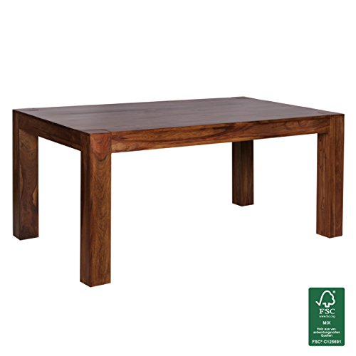 FineBuy Esstisch Massivholz Sheesham 160-240 cm ausziehbar Esszimmer-Tisch Design Küchentisch Landhaus-Stil Holztisch…