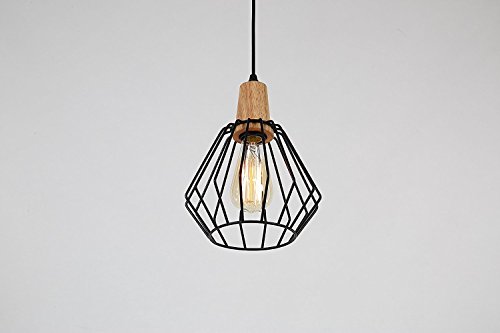 Glighone Industrie Pendelleuchte Vintage Landhausstil Hängelampe Retro Hängeleuchte Modern Industrielampe Holz+Eisen…