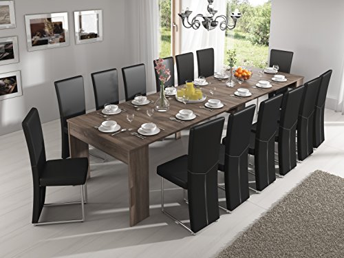 Skraut Home Tisch, Holz, Dunkle Eiche, 75 x 90 x 50 cm