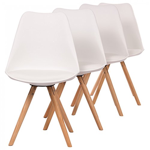 Makika Retro Stuhl Design Stuhl Esszimmerstühle Bürostuhl Wohnzimmerstühle Lounge Küchenstuhl Sitzgruppe 4er Set aus…