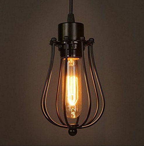 Retro Vintage Hängeleuchte Pendelleuchte Deckenbeleuchtung Käfiglampe E27 Fassung für Esstisch, Schlafzimmer,Kaffee-Bar…