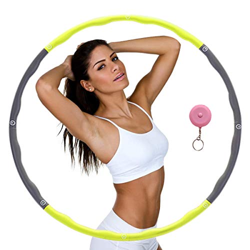 HKBTCH Hula Hoop für Fitness，Reifen mit Schaumstoff ca 1 kg mit Mini Bandmaß für Erwachsene Bewegung und Gewichtsverlust…
